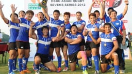アジアセブンズシリーズ第３戦ムンバイ大会で３位入賞の中華台北（写真提供：アジアラグビー協…